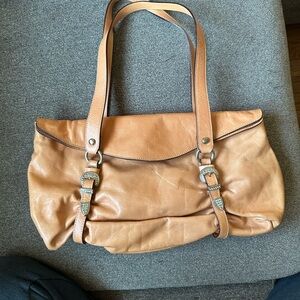 GIANNI CHIARINI made in Italy Tan Leather Shoulder Bag